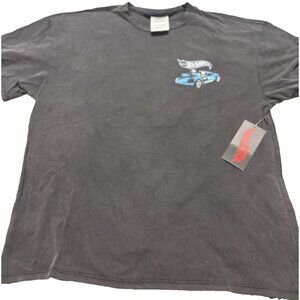 Hot Wheels Graphic T-Shirt Mens XL Faded Black Racing Car Cotton Tee NEW